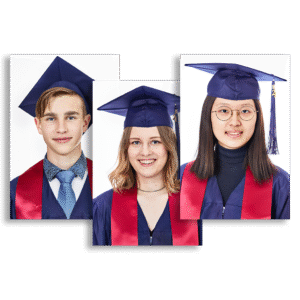 Graduation gown portrait